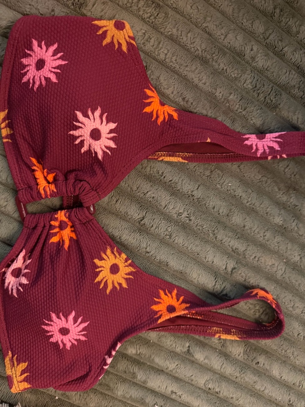 Sun Print Burgundy Bikini Top